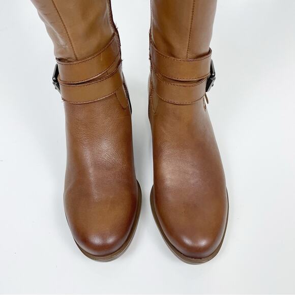 NEW Naturalizer Dev Leather Knee High Riding Boots Saddle Tan Wide Calf 7 - Picture 3 of 9